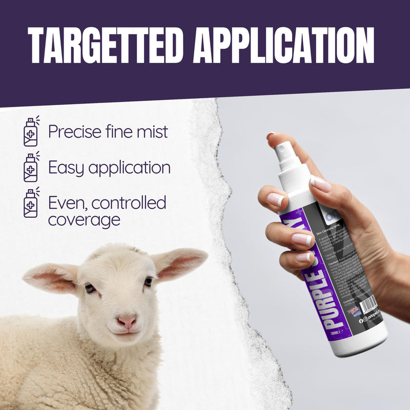 Purple Spray Wound Cleanser 100ML Gentian Violet Alternative Antibacterial Non Sting Animal First Aid for Horses Pets Livestock Poultry