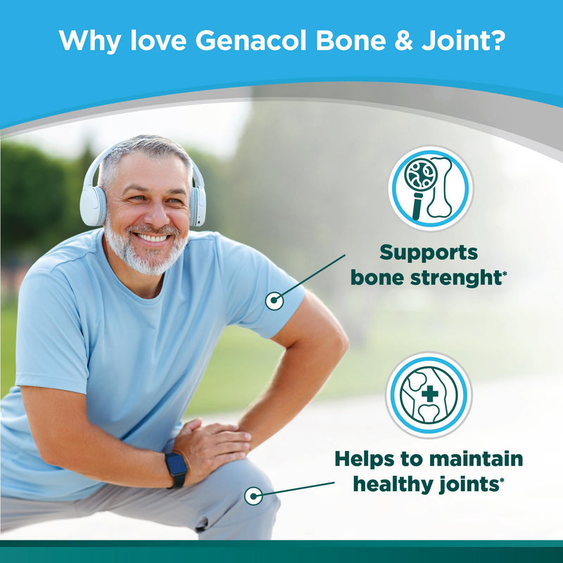 Genacol Bone & Joint – Calcium, Vitamin D3, Boron & Collagen | Essential Nutrients for Strong Bones, Natural Relief of Joint Discomfort (Knees, Hips, Shoulders, Fingers) 90 Count (Pack of 1)