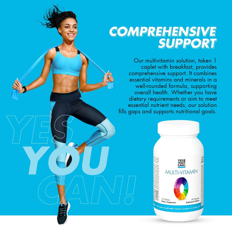 Yes You Can! Daily Multivitamin for Men and Women, 30 Tablets | Rich in vitamins A, B, C & E with antioxidants, supports overall health and well-being 30 Count (Pack of 1)
