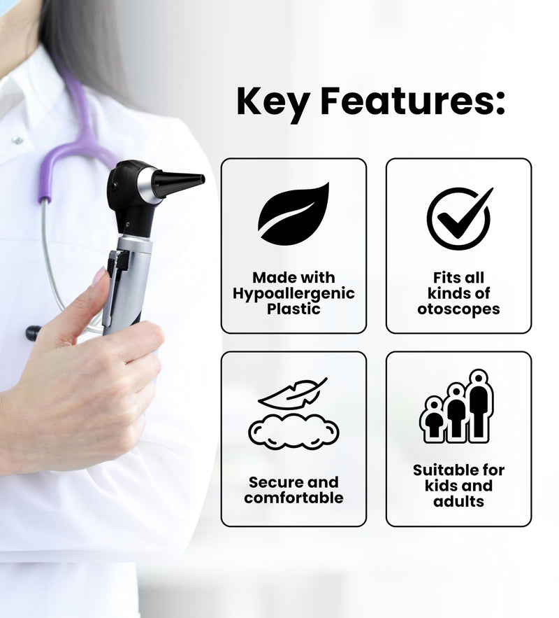 Zyrev ZetaLife Otoscope Tips (Pack of 100) - Plastic Otoscope Specula Tips, Disposable Ear Specula - 4mm Disposable Covers - BeesActive Australia