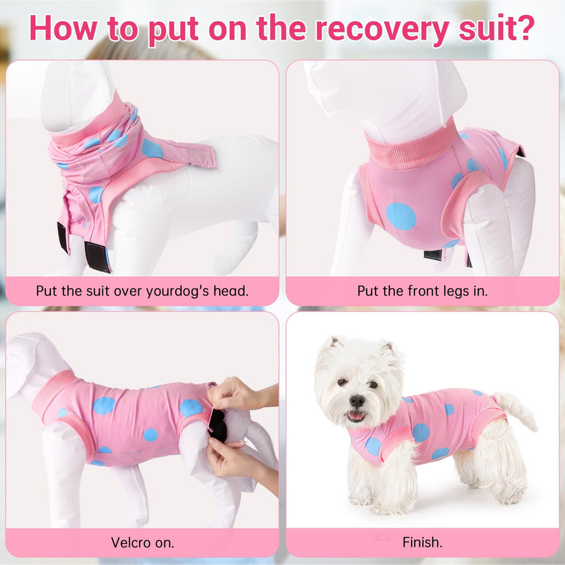 Lyneun Soft Dog Bodysuit After Surgery, Dog Bodysuit After Castration Male Female Dog, Adjustable Bodysuit Dog After Surgery, Breathable Surgery Bodysuit Dog for Hair Loss, Allergies, Anti-Licking, Wound Protection (Pink, L) Pink - BeesActive Australia