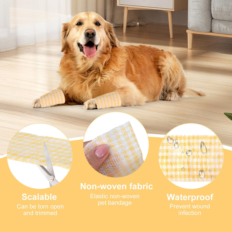 6-Pack Self-Adhesive Vet Wrap | Cohesive Bandage for Pets & Humans – Supports Sprains, Swelling (Finger, Wrist, Knee, Ankle) (5CM*400CM,Panda) 5CM*400CM,Panda