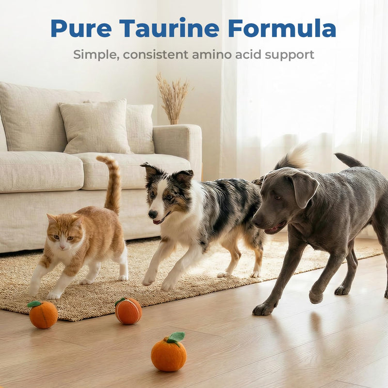 Taurine Supplement for Dogs & Cats Drops – Daily Amino Acid Liquid Drops for Heart Function, Vision Support & Balanced Pet Nutrition