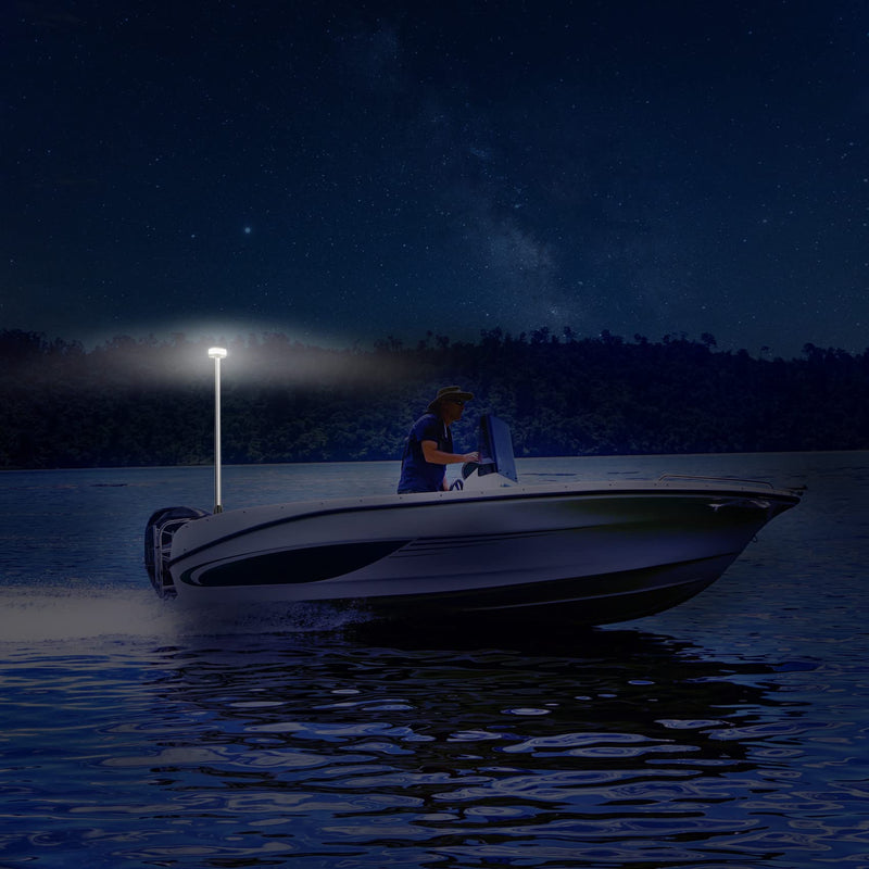 Stern Light Boat Anchor Light Marine Navigation lights All Round White LED USCG 2 NM Removable 2 Pin Plug in Base 12 Volts 22 Inches - BeesActive Australia