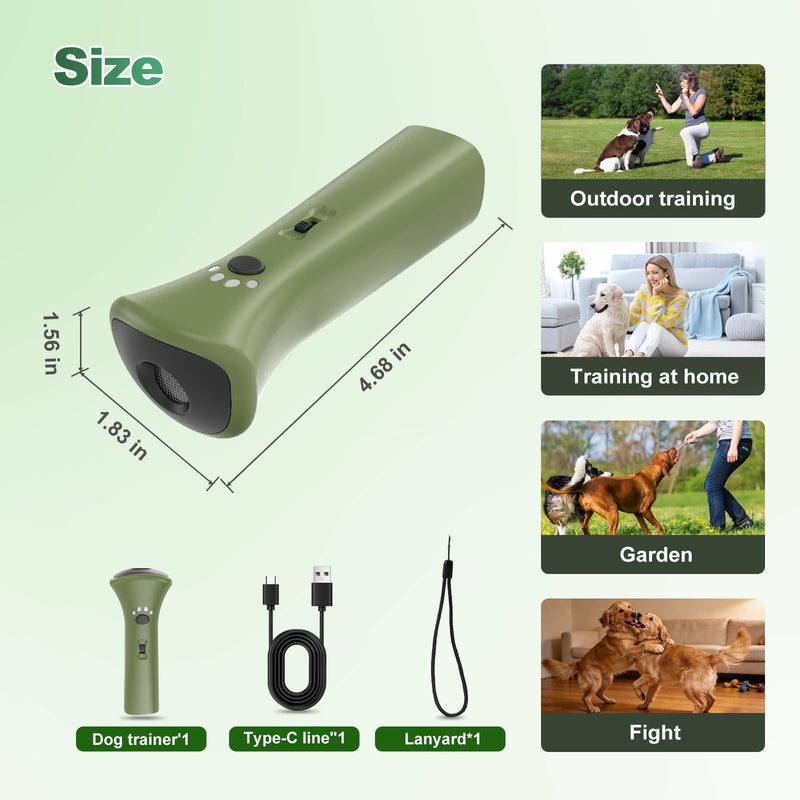 Dog Bark Deterrent Devices,Ultrasonic Anti Barking Device for Dogs, Portable Dog Training Device,Stopping Own or Neighbor's Dog Barking,Safe & Effective for Indoor & Outdoor Use(Green)