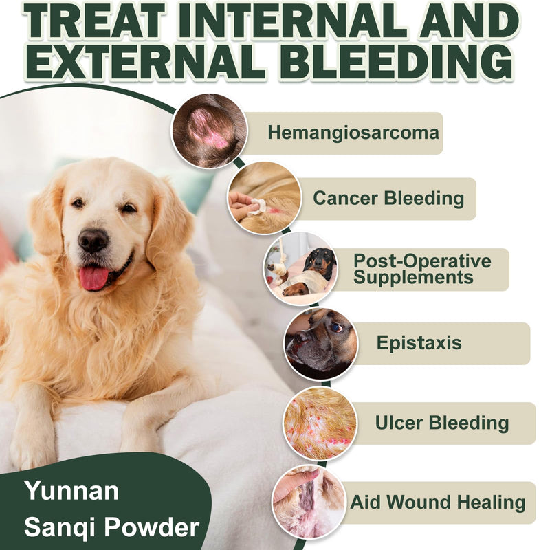 Yunnan Sanqi Powder for Hemangiosarcoma and Immune Support in Dogs, High in PSP & Beta Glucans, 8 Critical Mushrooms for Holistic Defense, Supports Cancer-Related Bleeding, Hemoabdomen, 3.5 oz