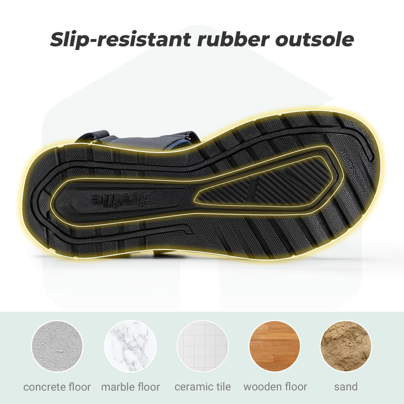FitVille Wide Sandals for Men With Arch Support Orthopedic Comfortable Summer Men’s Wide Sandals for Plantar Fasciitis & Swollen Feet Breathable Outdoor Recovery Athletic Walking Sandal for Man 15 Wide Navy Blue