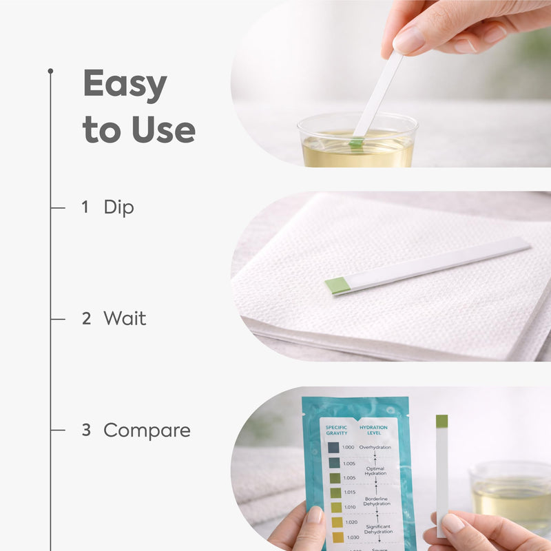 Diagnox Health Hydration Test Strips, Specific Gravity Urine Test Strips to Track Hydration Levels, Instant Results in 45 Seconds, Individually Wrapped Dehydration Testing Kit, 30 Tests