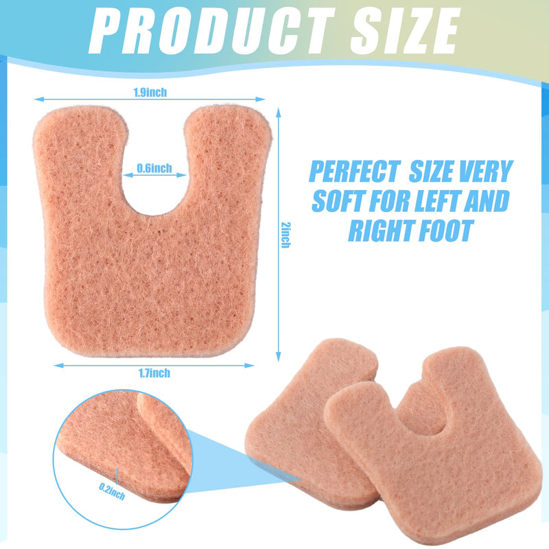 Newcotte 120 Pcs U-Shaped Callus Cushions Felt Foot Callus Pads Feet Remover Pads Soft Pain Relief Foot Cushion for Men and Women Beige and White - BeesActive Australia
