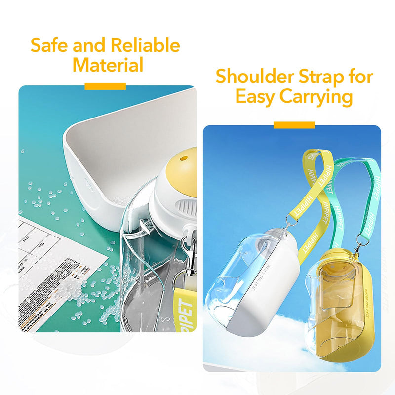 33-50oz Resin Portable Dog Water Bottle with Folded Water Bowl for Large Dogs, Large Capacity and Leak-Proof with Shoulder Strap. Essential for Dog Hiking, Camping, Walking. (Yellow, 50oz) Yellow - BeesActive Australia