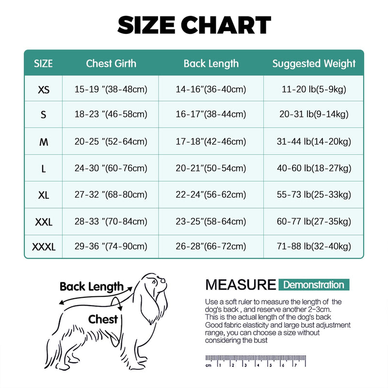 Dotoner dog bodysuit after surgery, castration wound protection suits for dogs, dog bodysuit after castration male dog, breathable bodysuit for dogs after surgery cat bodysuit, leak protection dog, anti-wound licking surgery bodysuit dog XL turquoise - BeesActive Australia