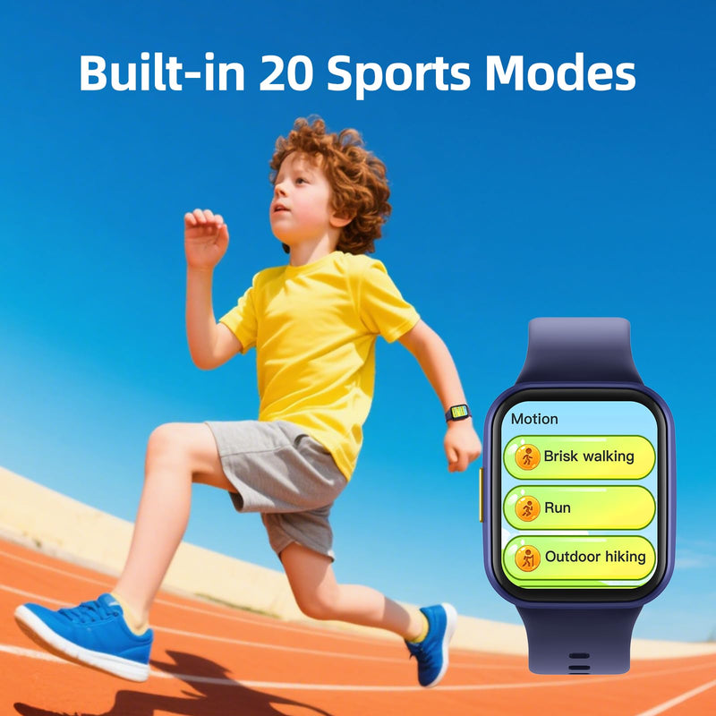 Parsonver Kids Smart Watch with Parent-Child Task & Reward System, Fun Fitness Tracker with 20 Sports Modes, Heart Rate & Sleep Monitor, IP68 Waterproof, Great Birthday Gifts for Boys Girls 5-16, Blue - BeesActive Australia