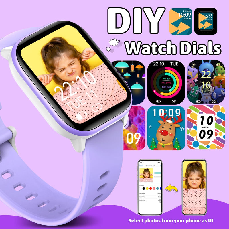 SmartWatch for Kids,Kids Watch Girls Boys Watch with 20 Sport Modes, Pedometer, Sleep Monitor, Kids Sport Watches Birthday Gifts Toy Gift for Girls Boys 6-16 Purple - BeesActive Australia