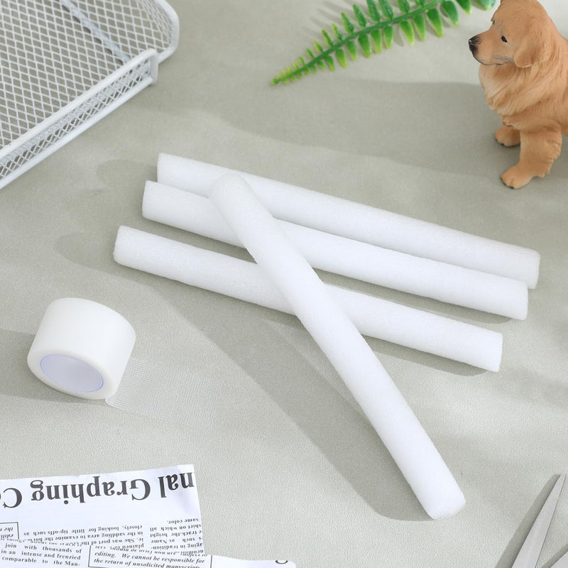Hemobllo Dog Ear Posting Kit – 5pc Set with 4 Soft Foam Support Rods & 2.5cm Breathable Adhesive Tape – DIY Ear Correction for Doberman, Samoyed & Large Breed Puppies