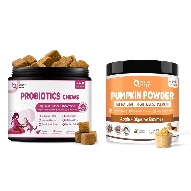 Probiotics for Dogs Soft Chews & Pumpkin Powder for Dogs