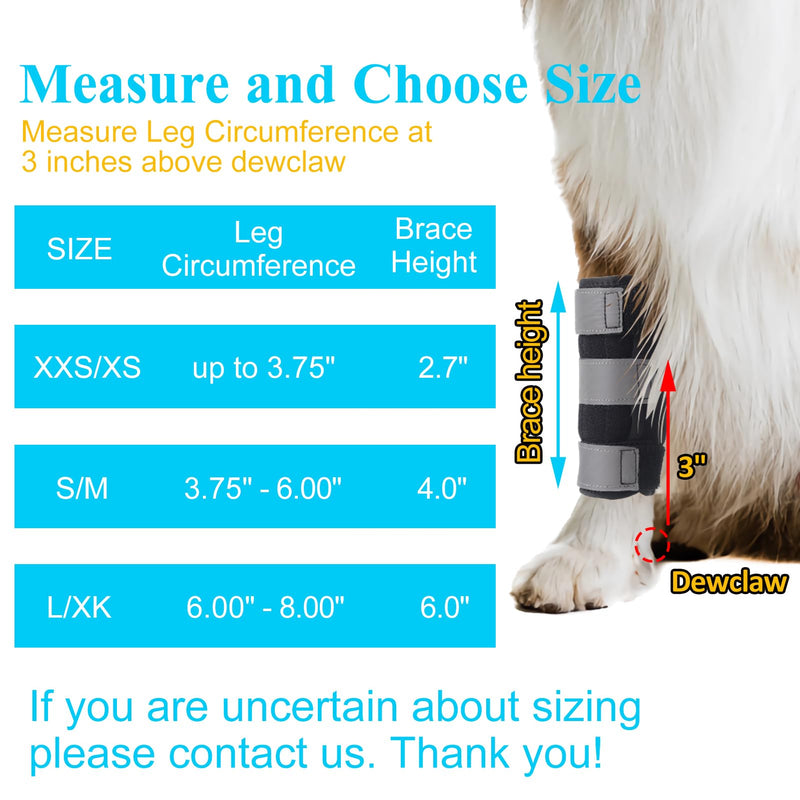 Dog Leg Brace for Front Hock Joint,Carpal Wrist Brace for Dogs Prevents Injuries Sprains Helps with Loss of Stability Caused by Arthritis, Keep Joint Warm, Reduces Pain Inflammation S/M
