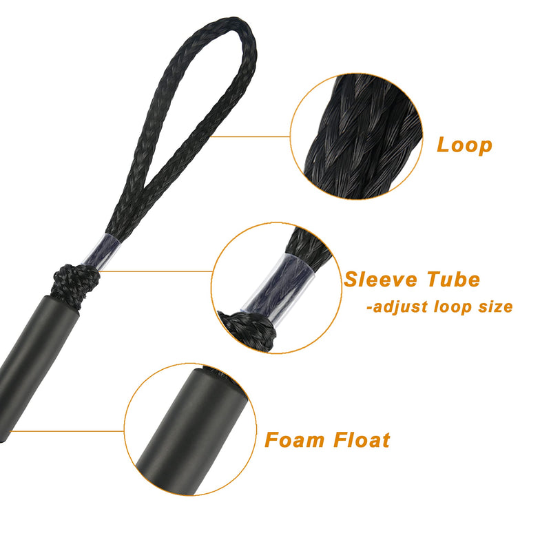 Bungee Dock Lines for Boats Mooring Rope Bungee Boat Dock Line for Jet Ski Pontoon Kayak Accessories(Black 4P) Black 4P - BeesActive Australia