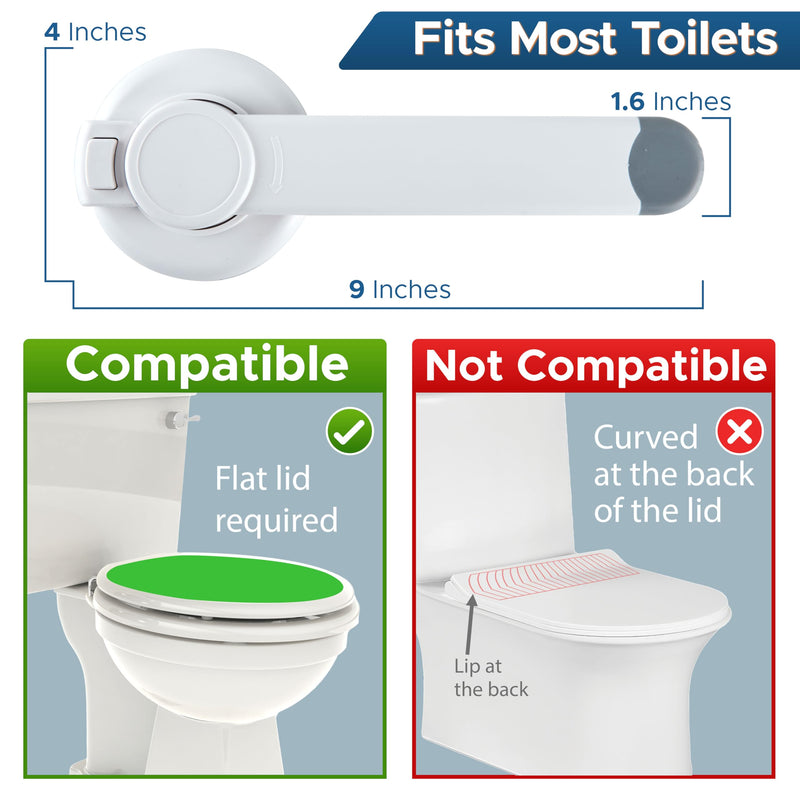 Toilet Locks Baby Proof (2-Pack) Ideal Baby Proof Toilet Lid Lock with Arm ‚Äì No Tools Needed Easy Installation with 3M Adhesive ‚Äì Top Safety Toilet Seat Lock ‚Äì Fits Most Toilets, White 2 Count (Pack of 1) - BeesActive Australia