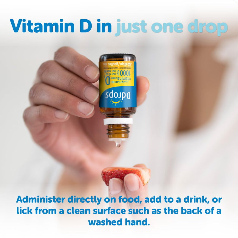 Ddrops Adults 1000IU 365 Drops - Liquid Vitamin D3 Supplement, Supporting Strong Bones & Immune System 0.34 Fl Oz (Pack of 1)