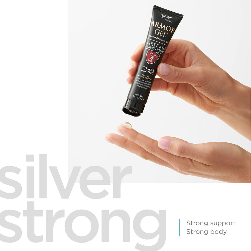 Silver Biotics Armor Gel Wound Dressing Gel | First Aid + Burn Relief 24 PPM Silver Gel | 1.5 oz - BeesActive Australia