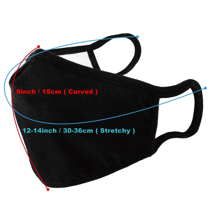 WITHMOONS Cloth Face Mask Washable Reusable 3-Ply Mouth Shield with Nose Wire 3PACK EU0304 Black 1 Count (Pack of 3)