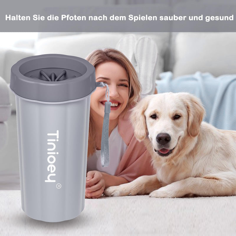 Tinioey® Paw Cleaner for Large Dogs | Dog paw cleaner | Incl. 3 dog towels | Dog paw cleaner | Dog accessories for large dogs | Dog things | Size L Large Grey - BeesActive Australia