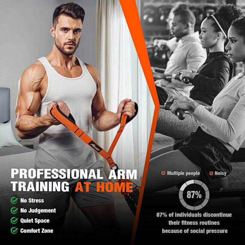 HPYGN Resistance Bands Training for Arms, Biceps, Triceps, Back, Abs, Shoulders, Heavy Duty Exercise Bands with Handles, Door Anchor, Home Gym Workout Equipment for Tricep Pushdowns, Face Pulls Orange 135LBS - BeesActive Australia