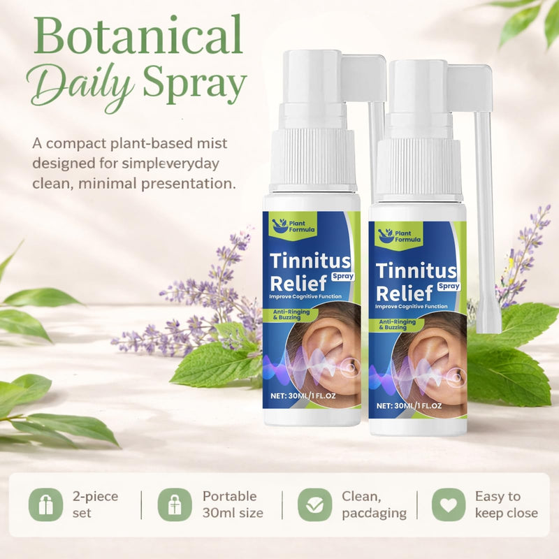 2PCS Tinn_itus Relief for Ringing Ears - Tinnit_us Relief Spray - Natural Ear Spra_y for Gentle Daily Ear Care & Promote Healthy Hearing - Easy-Spray 30ml Bottles for Home & Travel