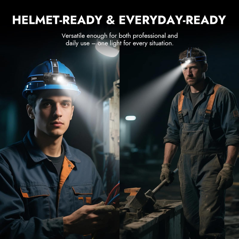 WUBEN H1 Pro Rechargeable Headlamp, 1200 High Lumen Ultra Bright LED Head Lamp, 11 Modes 180°Adjustable IP68 Headlight with Red Light for Outdoors Camping Hunting Hiking Running Fishing Gear White