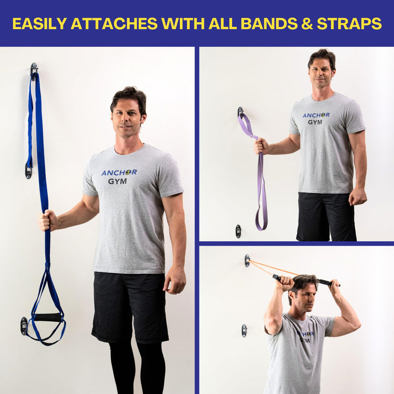 Anchor Gym Mini H1 - Resistance Band Wall Anchors for Home Workouts | Wall Mount Anchor for Resistance Bands, Stretch Straps & Suspension Trainers Black - BeesActive Australia