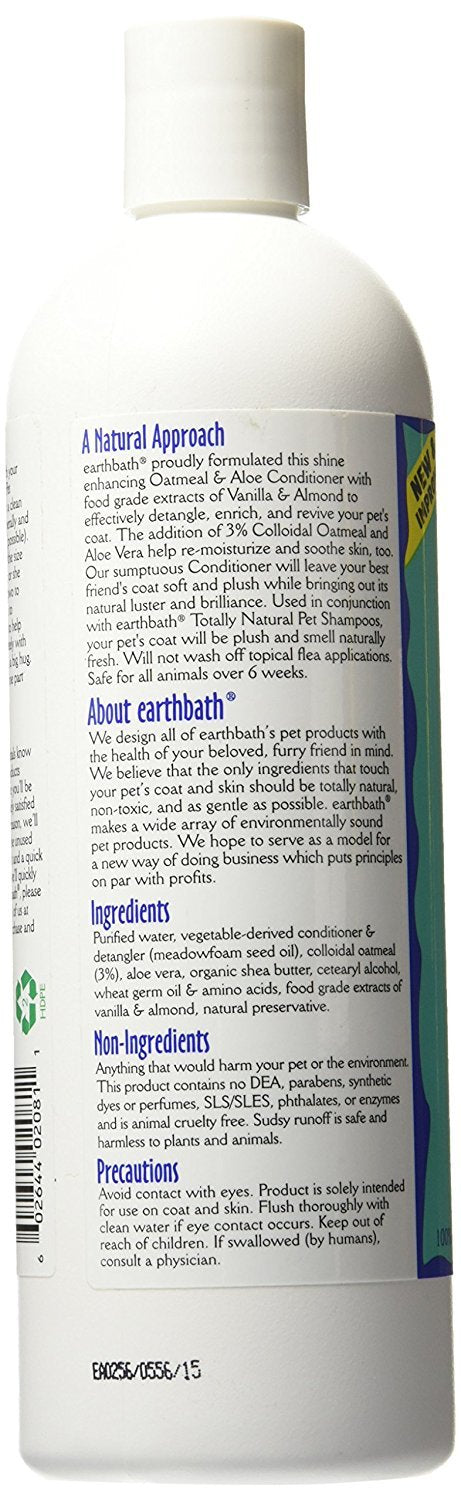 earthbath, Oatmeal & Aloe Dog Shampoo and Conditioner - Oatmeal Shampoo for Dogs, Itchy, Dry Skin Relief, Dog Wash, Made in USA, Dog Conditioner, Pet Shampoos - Vanilla & Almond, 16 Oz (1 Set) - PawsPlanet Australia