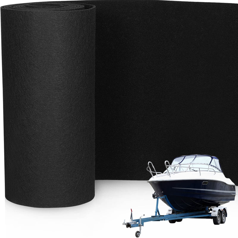 Remerry Boat Trailer Bunk Carpet, Marine Carpet Black Padding Polyester Boat Trailer Bunks Replacement Step, Bunker Material Covers 18 Inch x 18 Feet