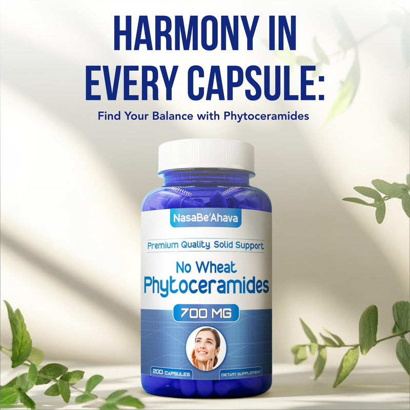 Extra Strength Phytoceramides Supplement 700mg | Wheat and Gluten Free Plant Based Ceramides Supplement with A C D E Skin Vitamins for Women | Hydrating Skin Care Capsules for Women (100 Day Supply)