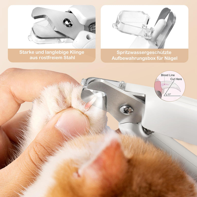 Lottsall Dog Claw Trimmer with Light, 2 in 1 Quiet Paw Trimmer for Dogs, Professional Nail Trimmer, Sharp Blade, Safe for Dogs, Cats - BeesActive Australia