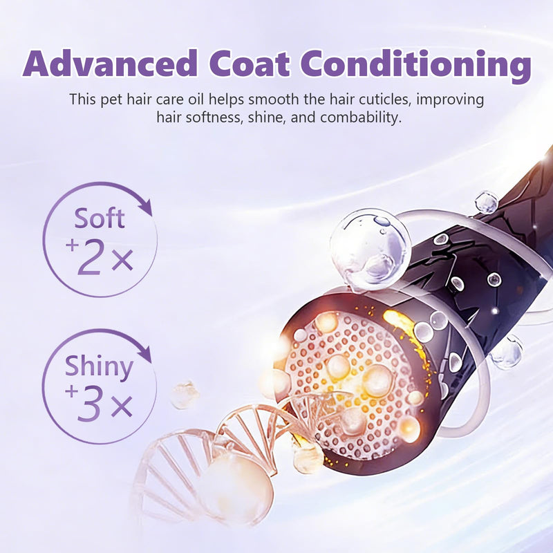 UNEK Pet Fur & Coat Oil 30ml, Leave-In Dog & Cat Conditioner, Lavender Scent, Anti-Tangle & Nourishing, Pet Grooming Product for Sensitive Skin & All Coat Types