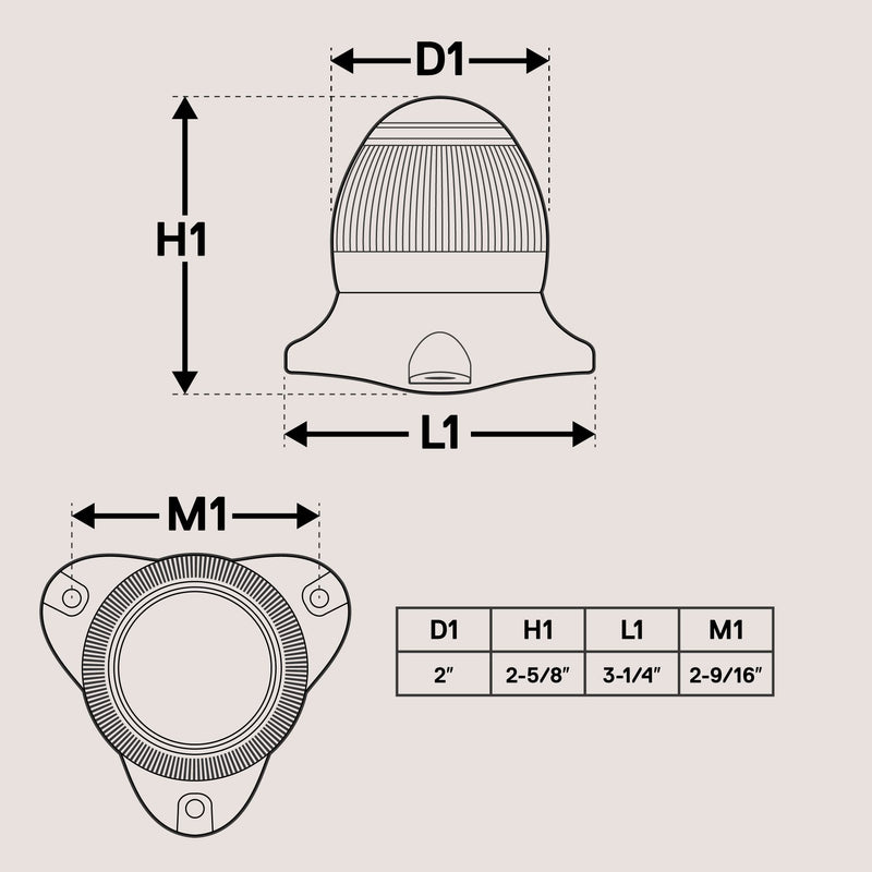 TRUE MODS 12-24V White LED Marine Navigation Anchor All-Round Boat Light [USCG ABYC A-16 3NM] [Waterproof] 3 Nautical Mile Surface Mount Top Rear Stern Light for Fishing Yacht Sailboat - BeesActive Australia