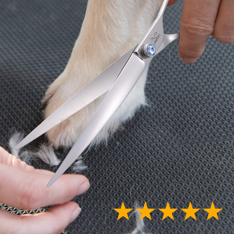 JASON Curved Dog Scissors Professional Grooming Scissors Pet Scissors for Dogs Cats 8 Inch Grooming Scissors Made of Japanese 440C Stainless Steel Curved 8.0"