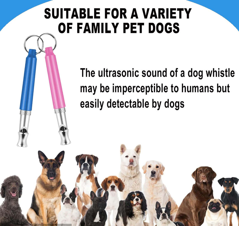 2-Piece Ultrasonic Dog Whistles with Lanyard Whistles to Stop Neighbor Dogs Barking Provides Perfect Barking Control and Effective Memory Training for All Dog Breeds (Pink+Blue) Pink+Blue - BeesActive Australia