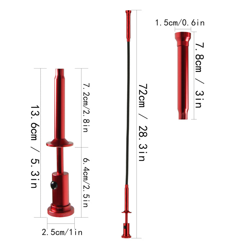 Flexible Claw Pickup Tool with Magnet Tool Flexible telescoping Claw led Light Grabber Extend，Long 28'' Four Claw 4-Claw for Small Parts Pickup Reacher Tool for Mechanics,Jewelry,Kids,etc. (Red) Red