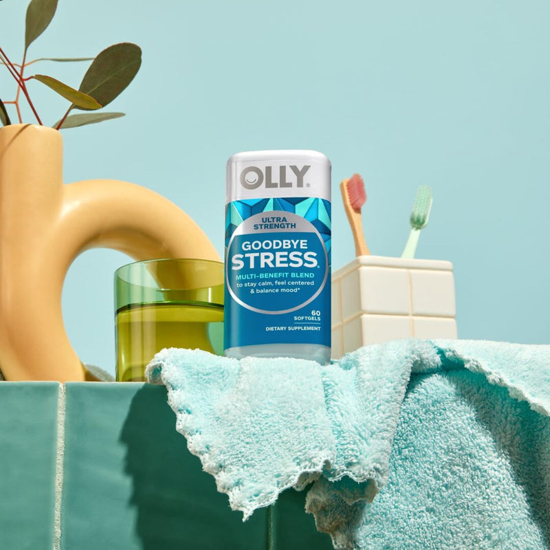 OLLY Ultra Strength Goodbye Stress Softgels, GABA, Ashwagandha, L-Theanine and Lemon Balm, Stress Relief Supplement - 60 Count (Pack of 2) 60 Count (Pack of 2)