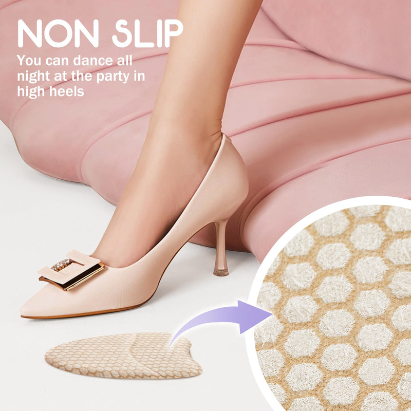 Metatarsal Pads for Women, Ball of Foot Cushions, Heel Inserts, High Heel Comfort Pads (2 Pairs), Anti Slip, Invisible Design Beige - BeesActive Australia