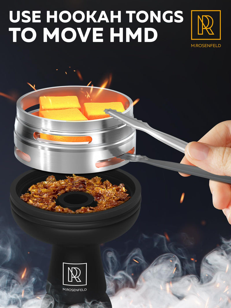 M. ROSENFELD Hookah Coal Holder - Hookah Charcoal Holder – Hookah Heat Management System - Hookah Head for Shisha Hookah Flavor - Hookah Accessories - Hookah Flavor Saver Hookah Coal Cover HULI Silver - BeesActive Australia