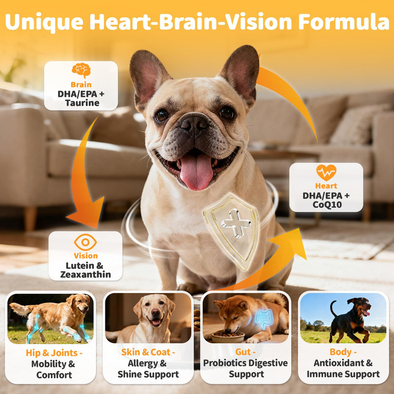 25-in-1 Dog Multivitamin Chews – All-in-One Daily Vitamins & Supplements for Dogs, Joint Support with Glucosamine MSM, Omega-3 Skin & Coat, Gut, Heart & Brain, All Breeds & Ages, Chicken, 60 Ct 60 Count