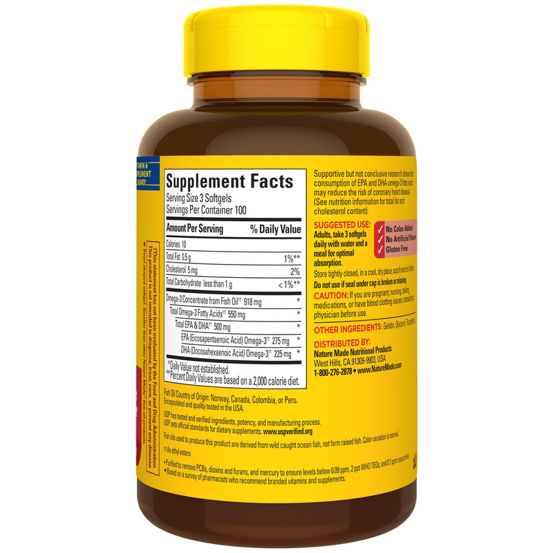 Nature Made Omega 3 Fish Oil Supplements,550mg Per Serving,Fish Oil Omega 3 Supplements as Ethyl Esters for Healthy Heart Support,300 Softgels,100 Day Supply,(Pack of 2) 300 Count (Pack of 2)