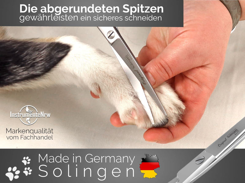 Solingen fur scissors Dog scissors Made in Germany Curved hair scissors with one-sided micro-serration made of stainless steel Dog hair scissors for grooming dogs, cats, pets (8 inches) 8 inches - BeesActive Australia