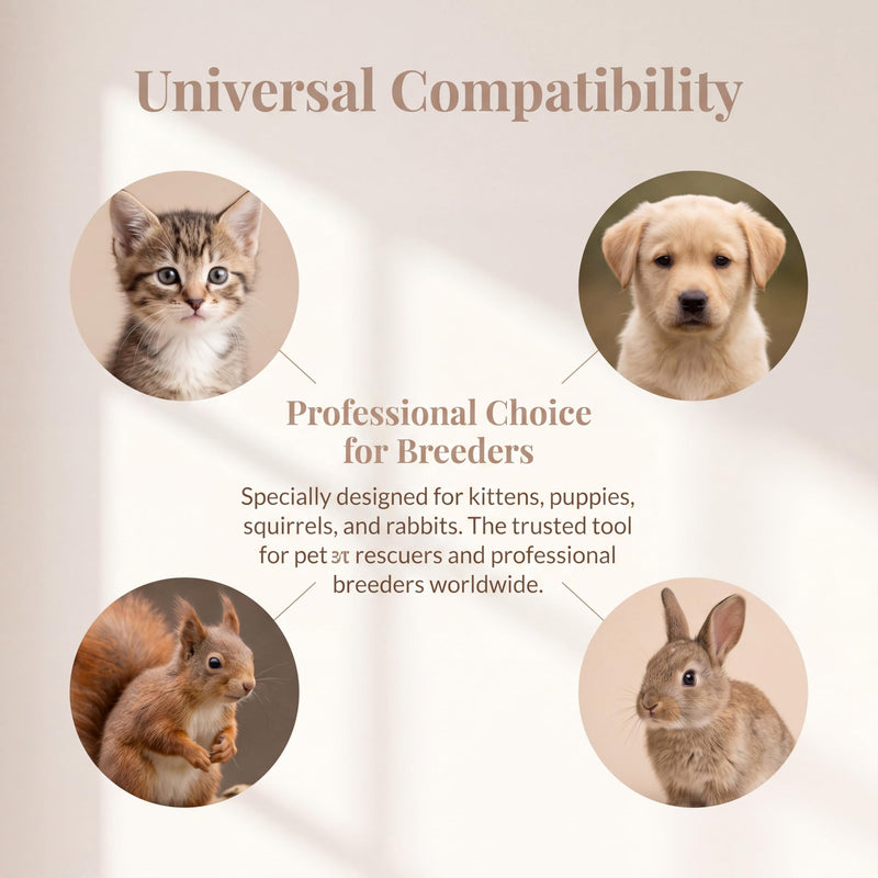 Kitten Bottle Feeding Kit, Complete Puppy Kitten Bottle Feeding Set with Silicone Nursing Nipples, Newborn Small Animals Hand Rearing Supplies for Puppies Kittens Hamsters Squirrels