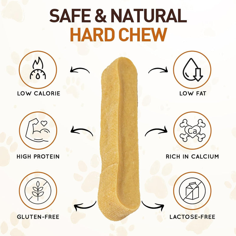 Wildfang® Yak Chews, Large for Dogs 55-99 lbs – Dog Dental Chew Stick, Hardness Like Himalayan Yak Cheese, Churpi-Style Cheese Sticks, Dog Treats & Puppy Training Treats, Approx 4 oz, Pack of 6 4 Ounce (Pack of 6)