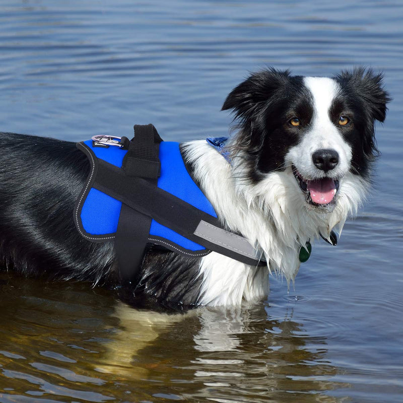 Bolux Dog Harness, No-Pull Reflective Dog Vest, Breathable Adjustable Pet Harness with Handle for Outdoor Walking - No More Pulling, Tugging or Choking (Blue, S) Small (Pack of 1) Blue - BeesActive Australia