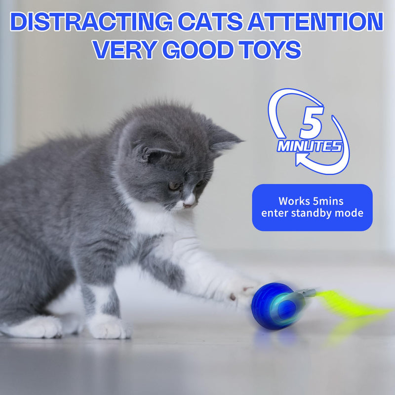 Interactive Cat Toy Ball for Indoor - Strong Driver for Endless Entertainment, Automatic Cat Toy for Indoor Cats, Enrichment and Interactive Cat Toys for Hours of Fun (Blue) Blue - BeesActive Australia