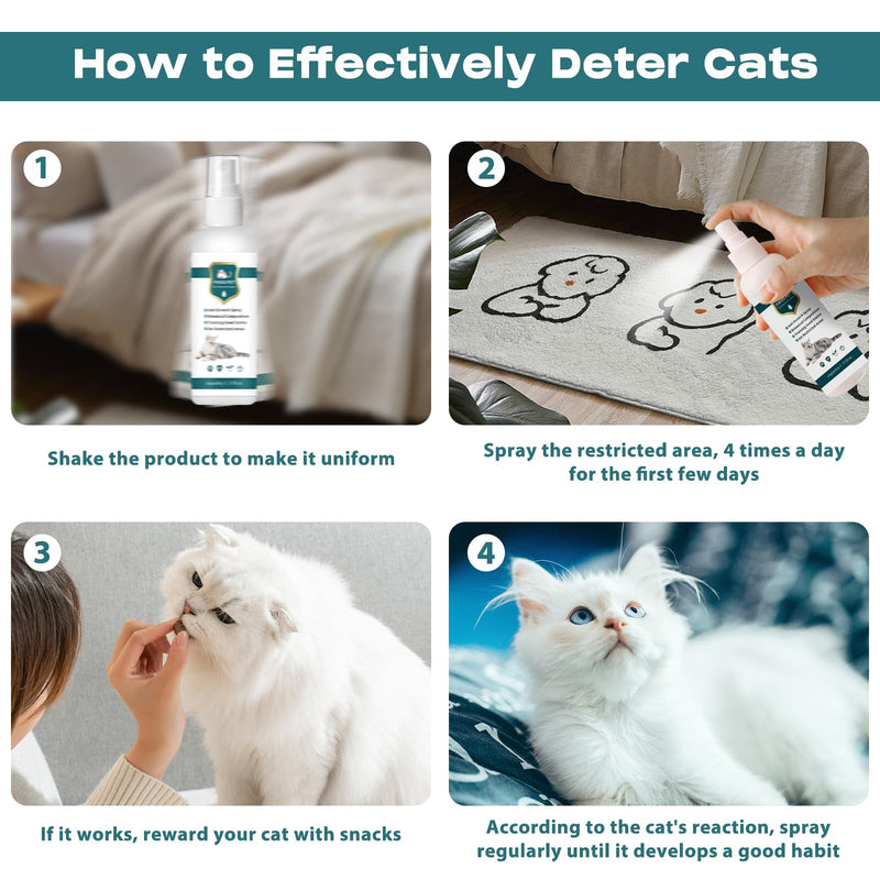 Cat Deterrent Spray Indoor, Cat Repellent Indoor for Cat and Kitten, Cat Scratch Deterrent Training Aid for Furniture, Sofas, Rugs, Curtains, Plants, Cat Deterrent Indoor and Outdoor (5.07FL OZ) Green1 - BeesActive Australia